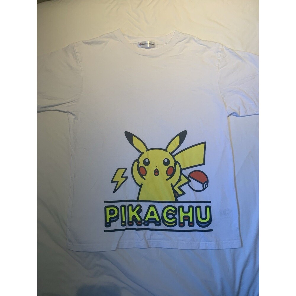 Vintage Pokémon Center Shirt Japan Pikachu Graphic Tee Y2K Cotton Ash Large